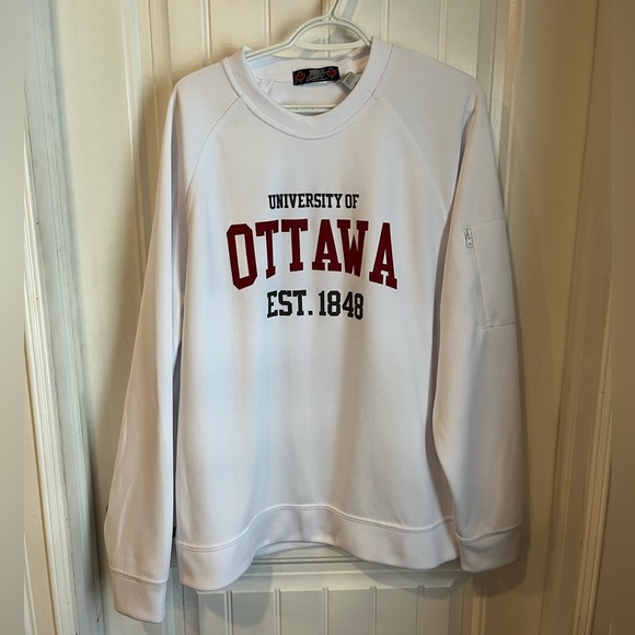 EUC University of Ottawa Performance Crew neck sweatshirt White Large L - Picture 2 of 8